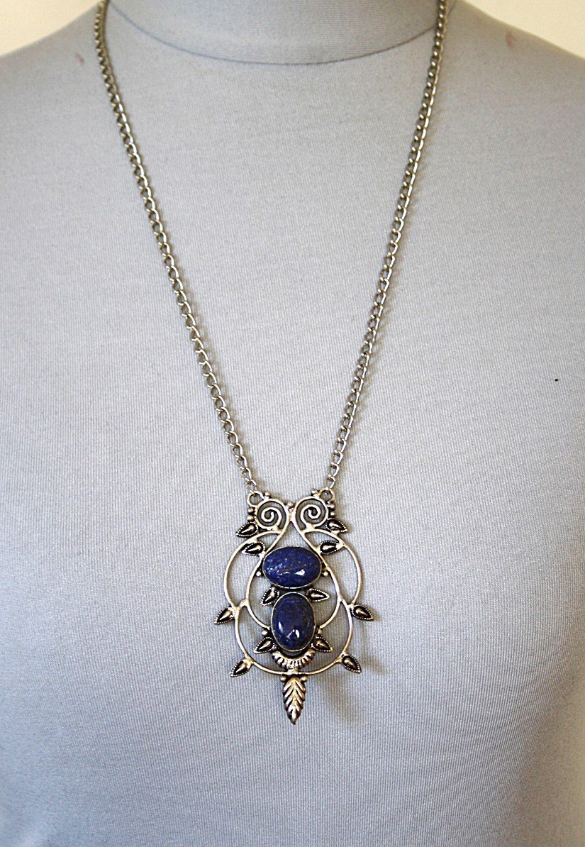 Einzigartige, opulente Vintagekette mit Lapislazuli