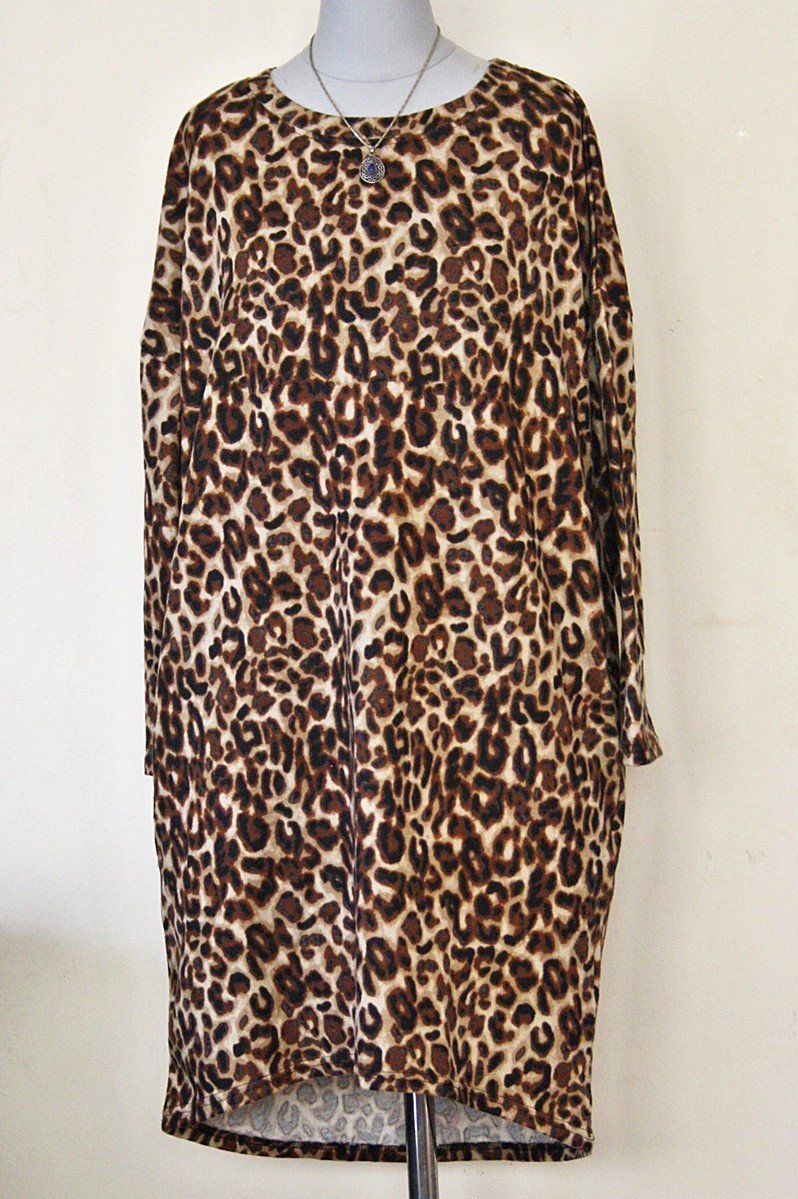 Lässiges Leo Oversize Kleid, Gr.S/M