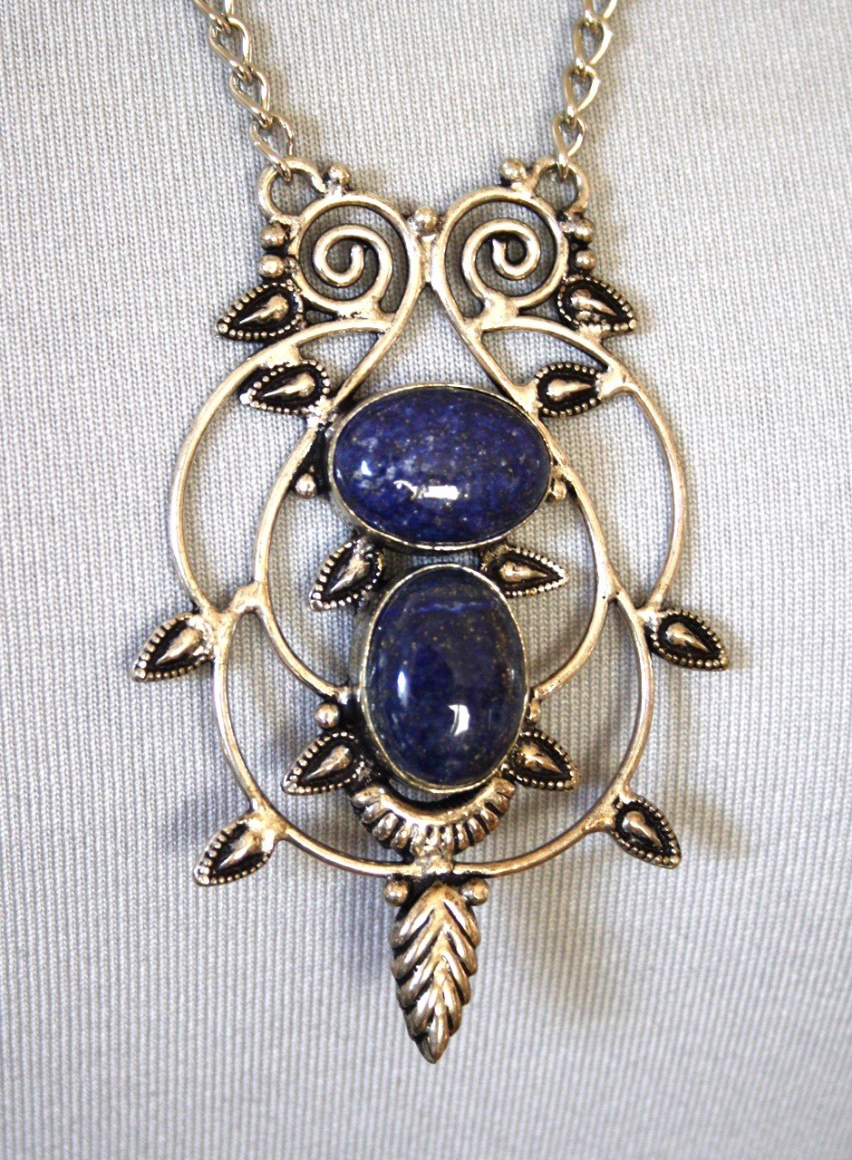 Einzigartige, opulente Vintagekette mit Lapislazuli