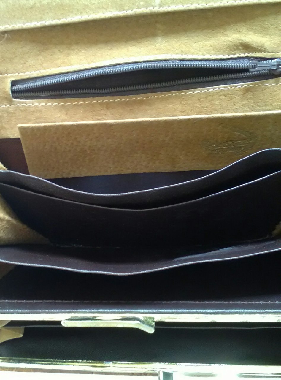 Schöne, braune Vintage Handtasche aus Krokoleder