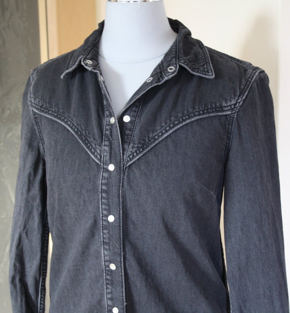 Schwarze, leichte Jeansbluse, Gr.S