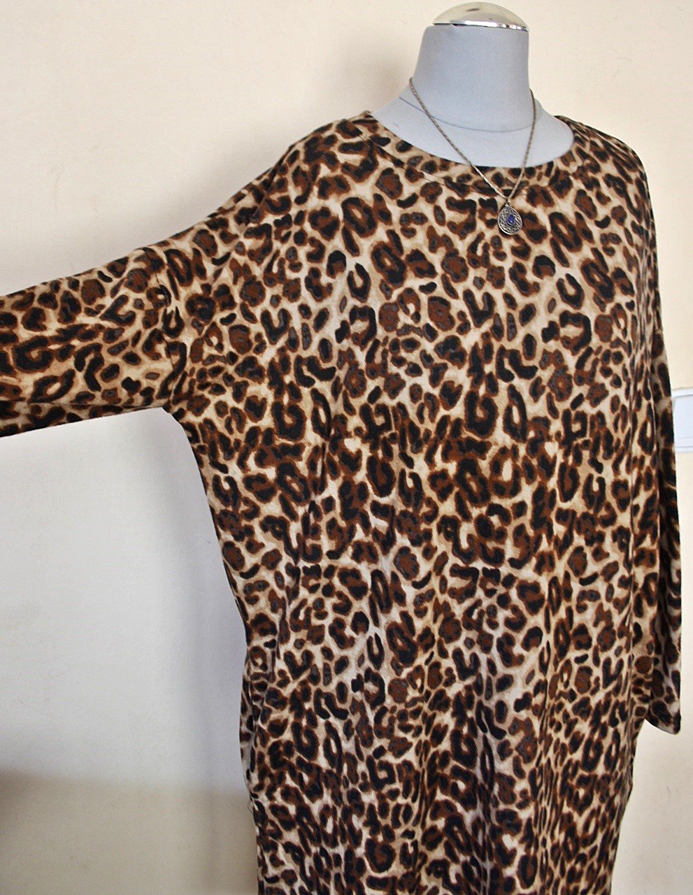 Lässiges Leo Oversize Kleid, Gr.S/M