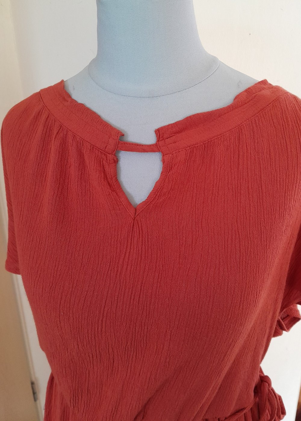 Schönes Maxikleid in dunklem Orange, Gr.40/42