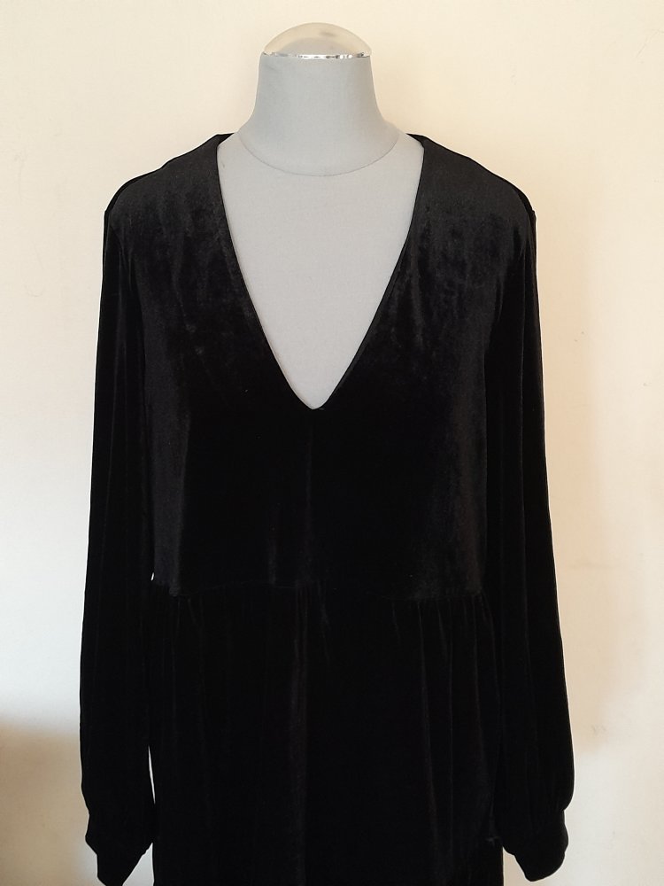 Schimmerndes, lockeres Samtkleid, Gr.34/36