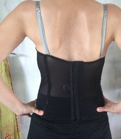 Spitzencorsage Korsett Satin & Spitze in silber-schwarzer metallic klassischer Eleganz! Sexy Goth Romantic