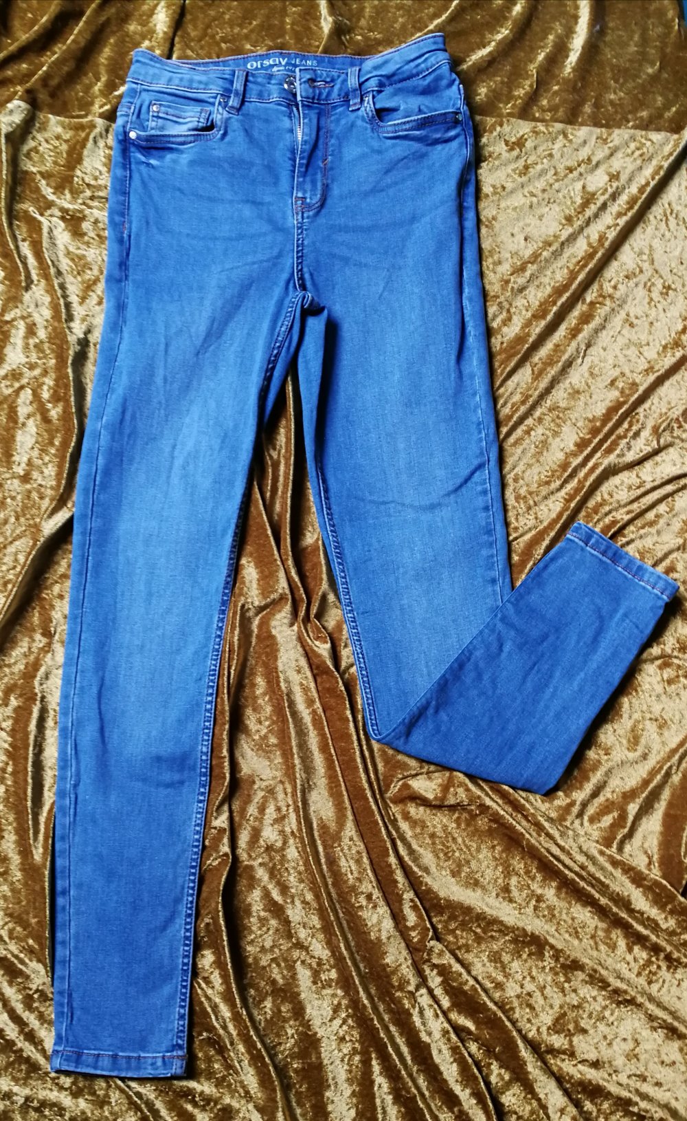 Jeans Jeanshose Jeansröhre Orsay mittelblau Röhre Slim Skinny