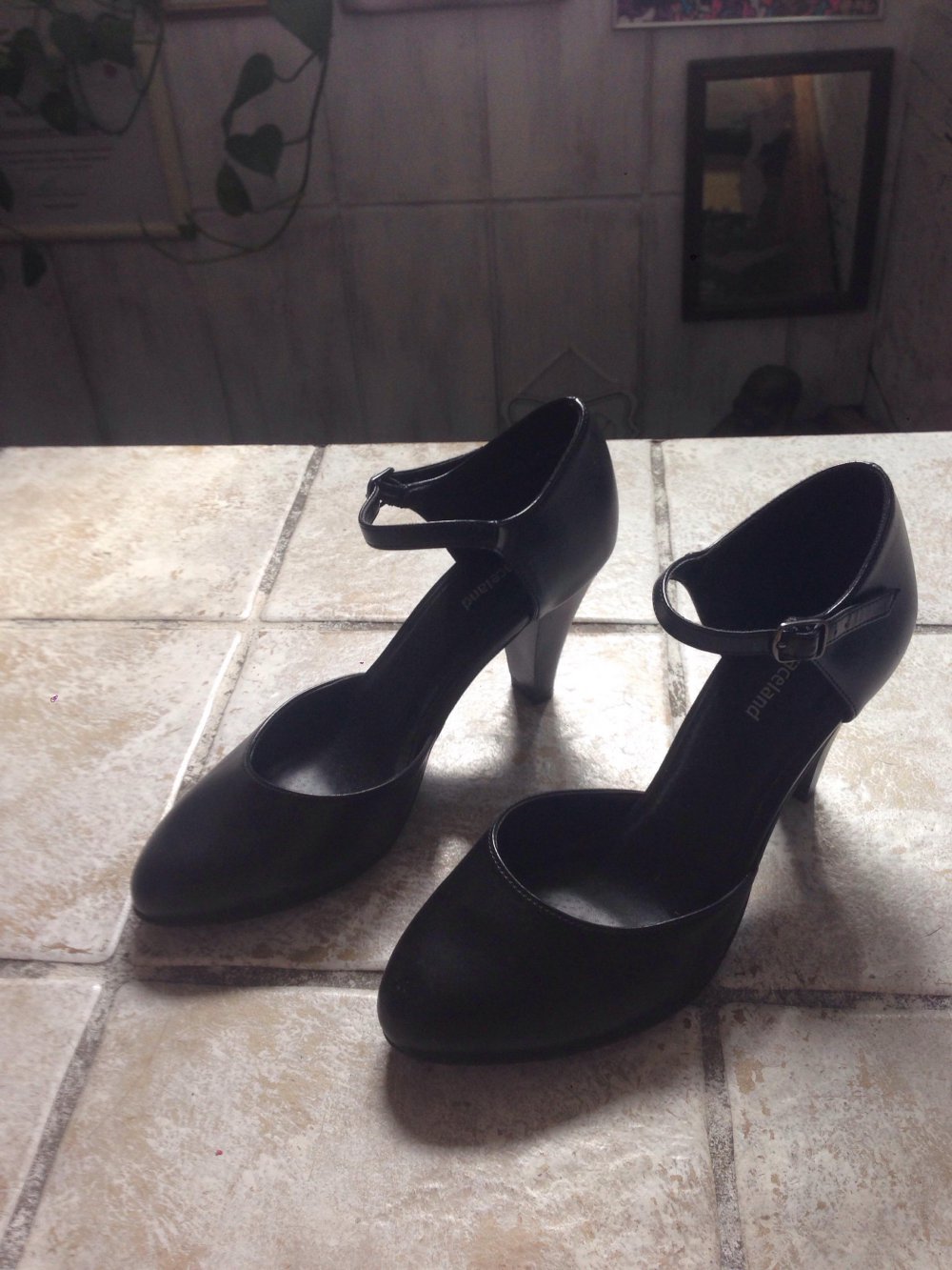 High Heel Sandalen Stilettos Mary Jane's! Schwarze Pumps Klassiker! Veganerfreundlich