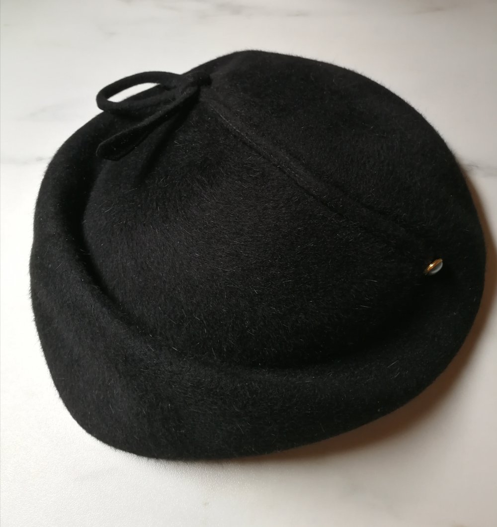 Hut Designerhut Damenhut Antik Vintage Retro sehr rar Echthaar Soleil! 50er 
