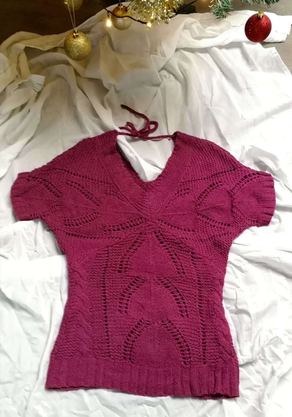 Stricktop in faszinierendem Design & toller Beerenfarbe: Orsay-Chic! Alpaca Wolle