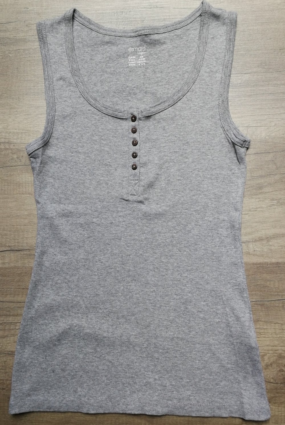Top Trägerhemd Graues Top Rippenstyle Wifebeater Basic Top