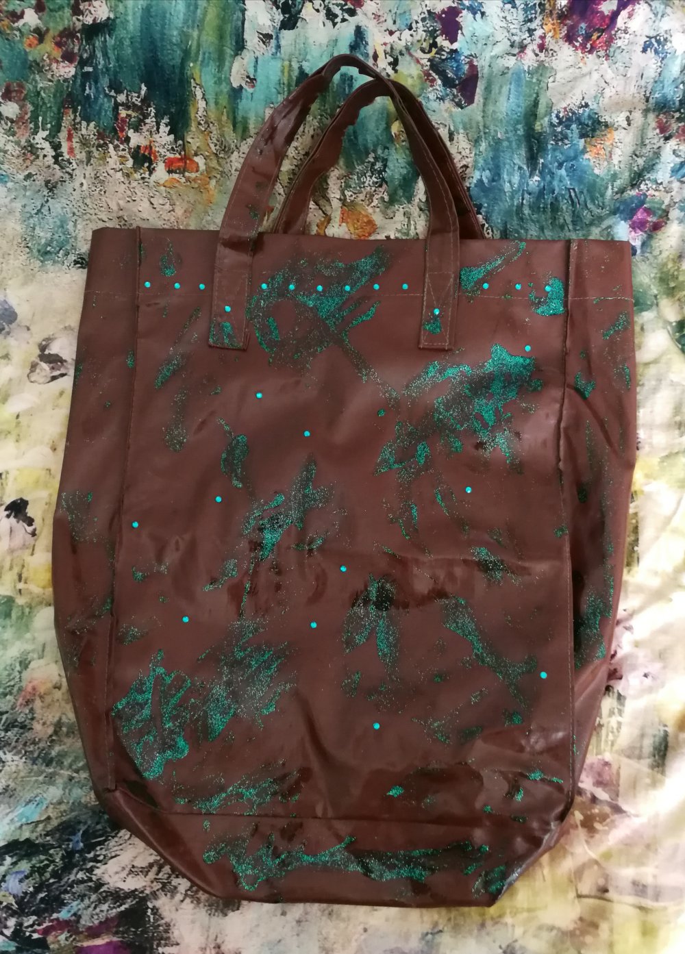 Tasche 60er 70er Vintage Retro Glitzer Tragetasche Lacktasche Designertasche Strassteine Unikat!