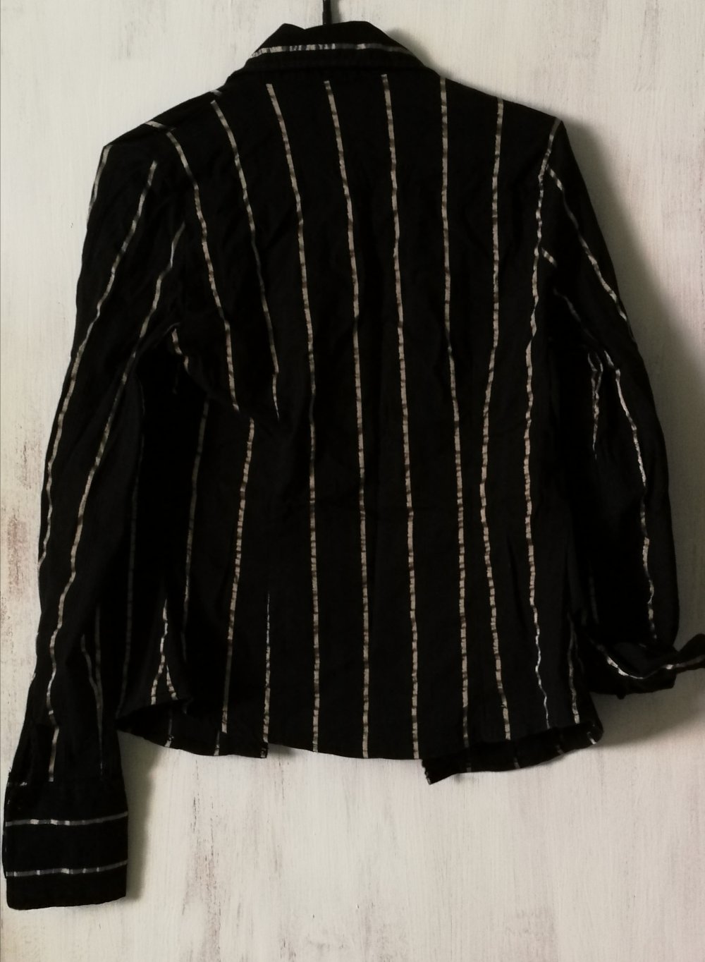 Damenbluse Goldstreifen Streifenbluse Hemd romantisches Muster Ornamentik True Vintage