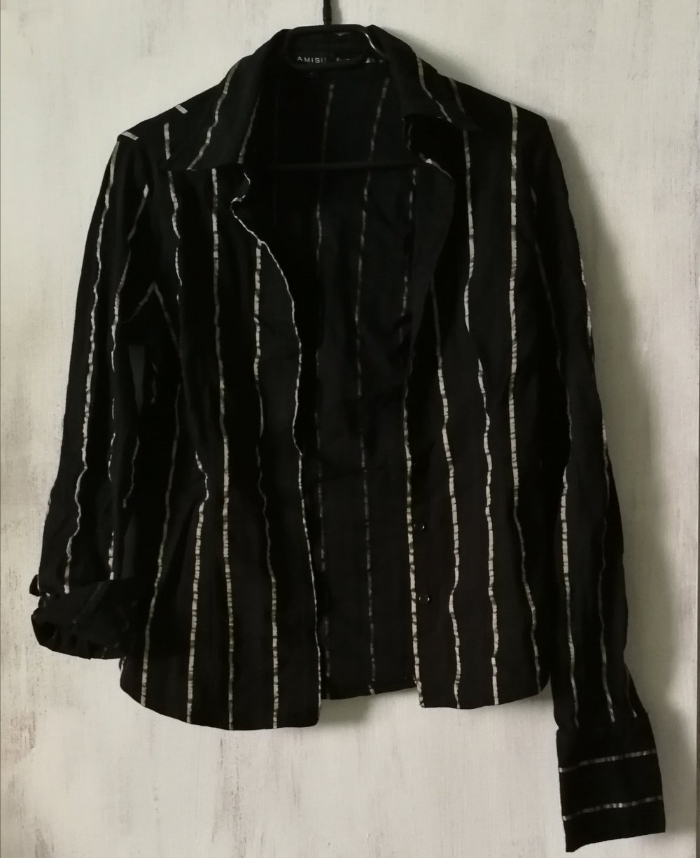 Damenbluse Goldstreifen Streifenbluse Hemd romantisches Muster Ornamentik True Vintage