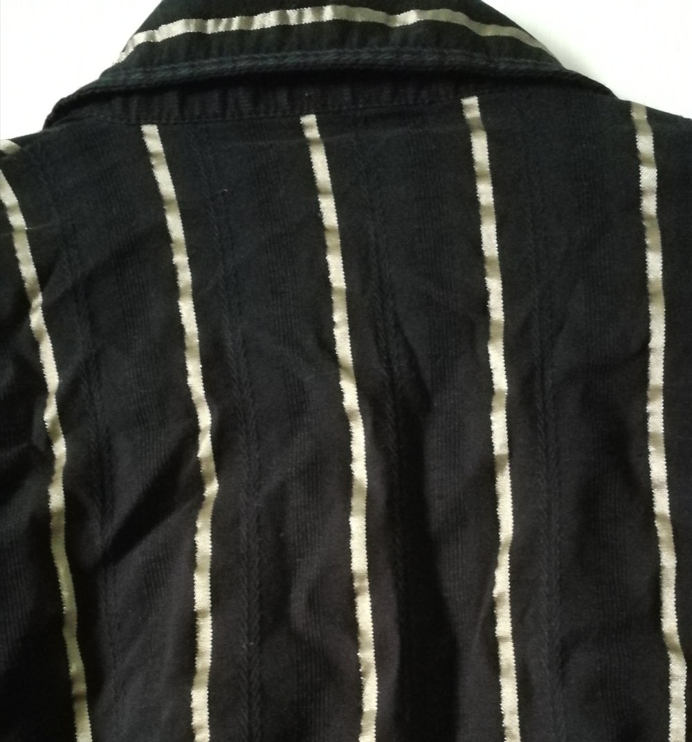Damenbluse Goldstreifen Streifenbluse Hemd romantisches Muster Ornamentik True Vintage