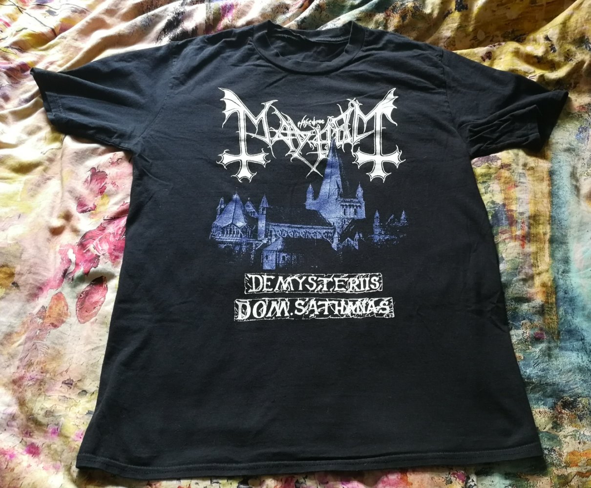 The True Mayhem Black Metal Bandshirt Unisex S Blue De Mysteriis Dom Sathanas