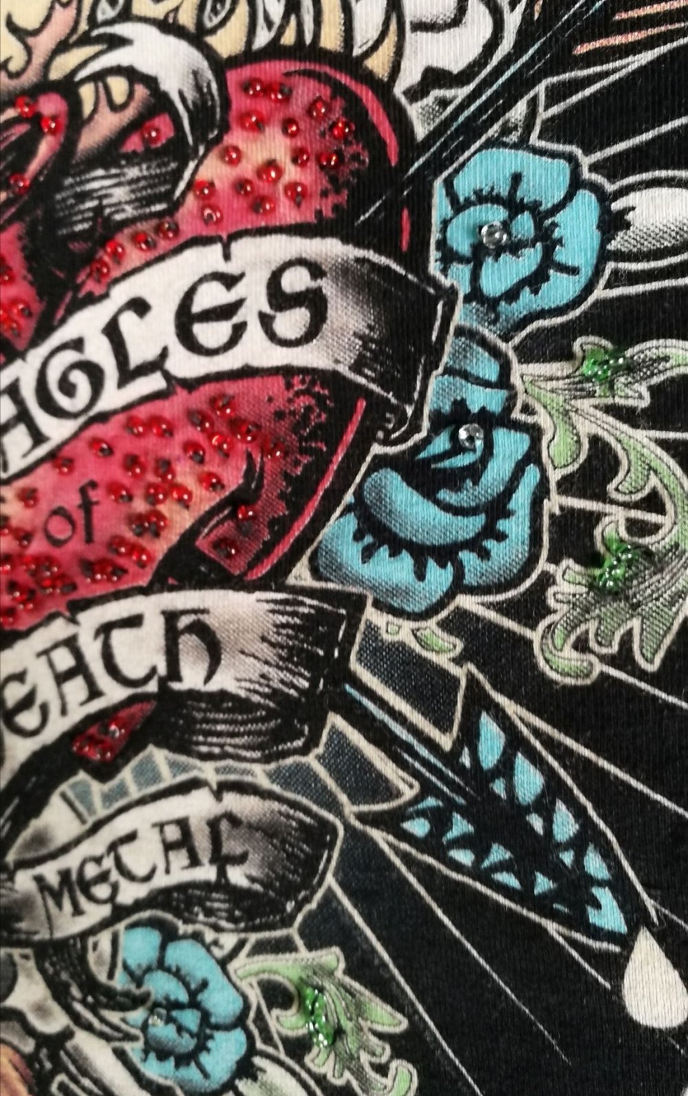 Eagles of Death Metal Bandshirt! Designershirt Girlie Tattoo Skull Perlen Handarbeit Custom 