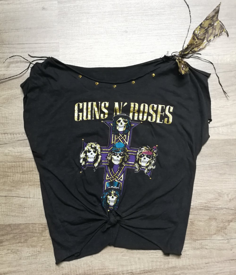 Guns n' Roses Bandshirt! 80er Vintage Original Custom! Unikat XS Rockchick Style