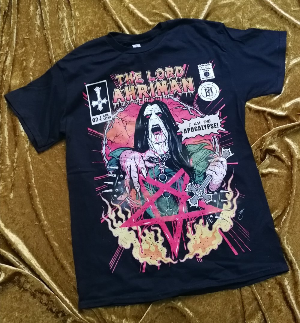 Bandshirt The Lord Ahriman Black Metal Dark Funeral Comicshirt Apocalypse Neu
