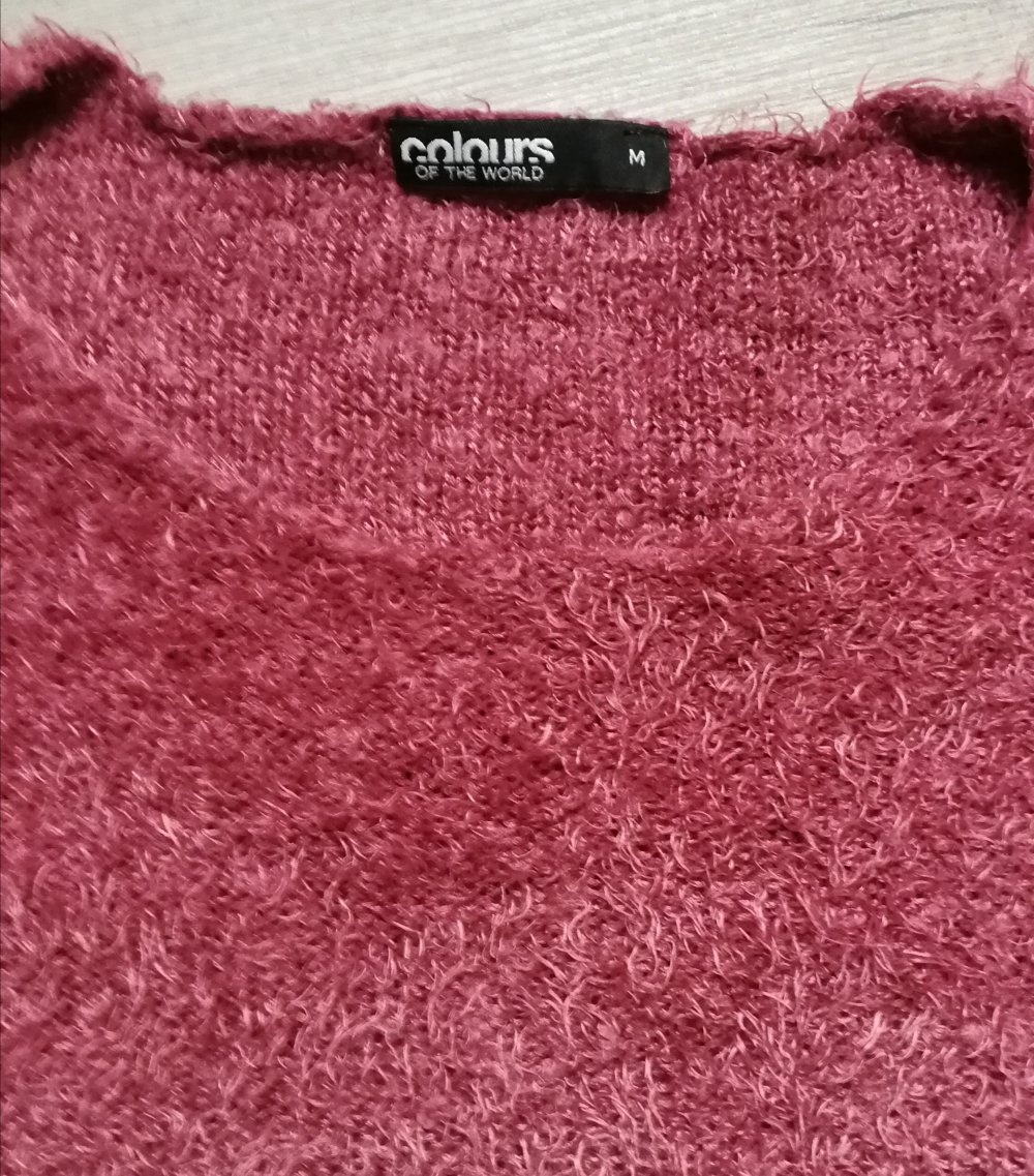 Kuschelpulli Pullover COTW Beere Altrosa kuschelig Wuscheleffekt Grungig