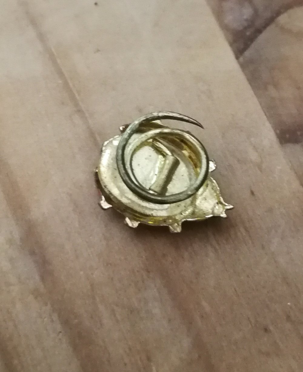 Antike Marienkäfer Glückssymbol Goldbrosche mit Drehspiralen-Anstecknadel