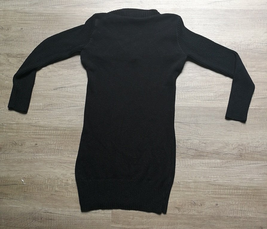 Longpulli Bolero Sexy kleines Schwarzes Strickkleid Minikleid Langarmkleid London