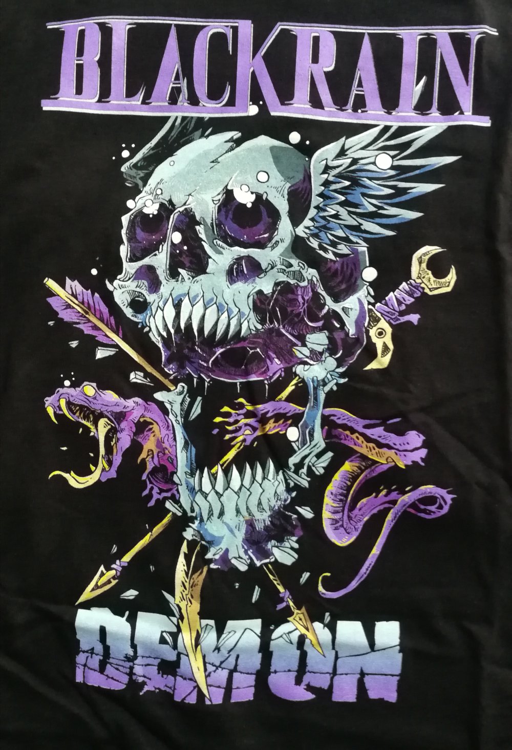Blackrain Bandshirt! Sleaze Rock Unisex Gr. L Demon Skull tolles Artprint Motiv!