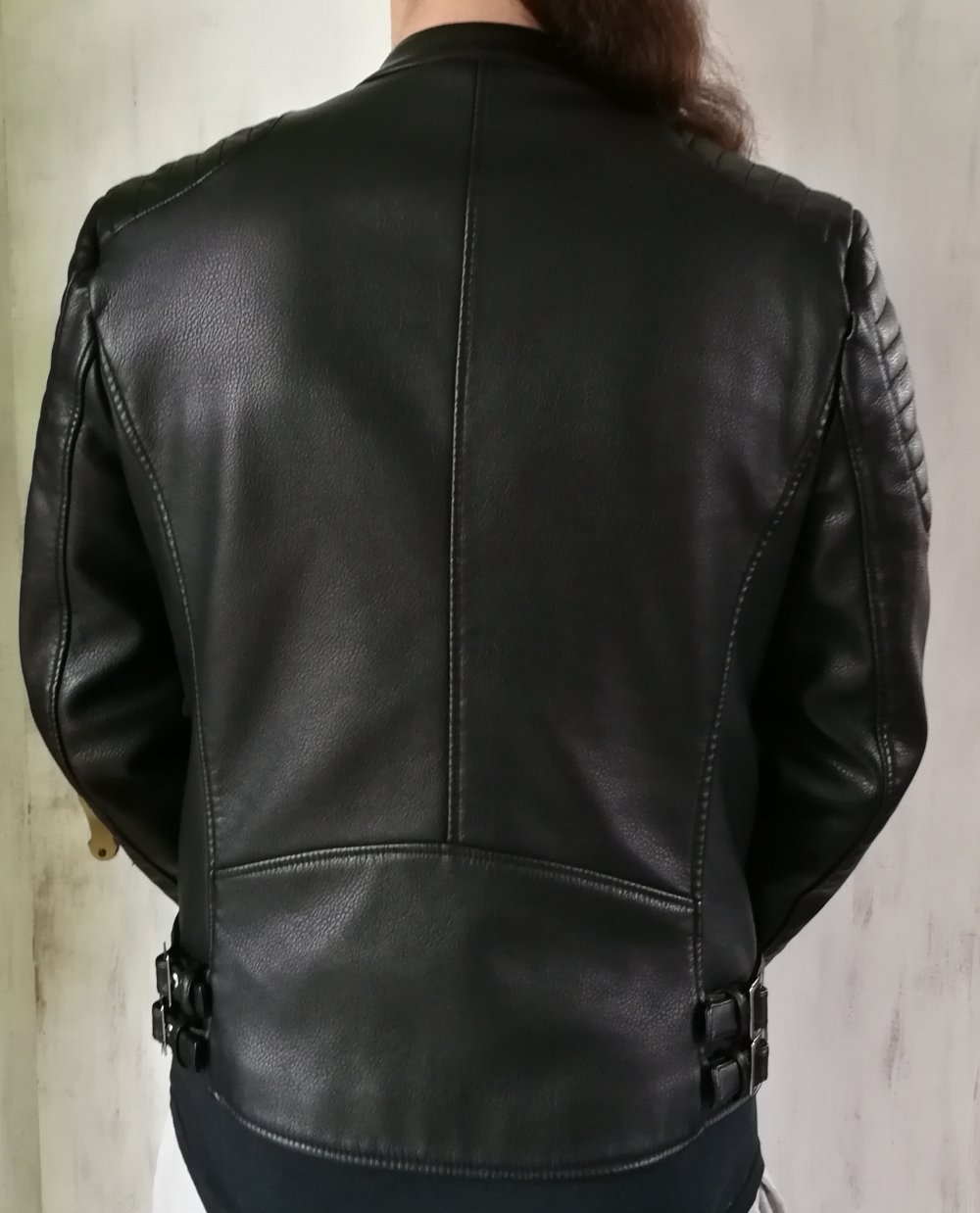 Lederjacke Lederimitatsjacke scharze Lederjacke Zara Man Unisex! Bikerjacke vegan
