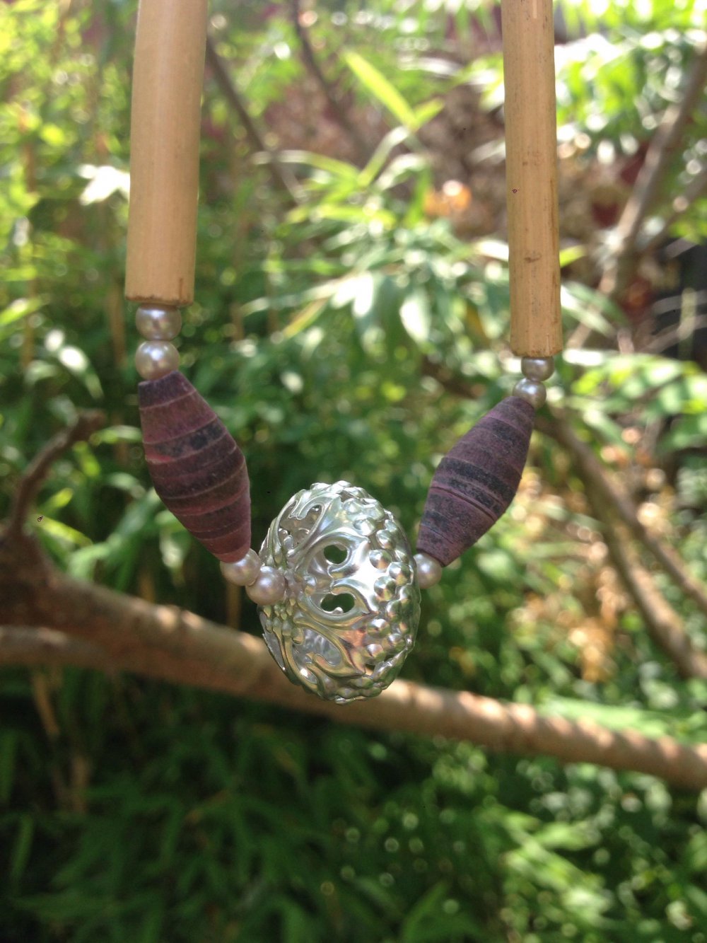 Halskette Custom Ethnoschmuck Buddha Yoga Vintage Boho Perlenkette Retrostyle! Vegan
