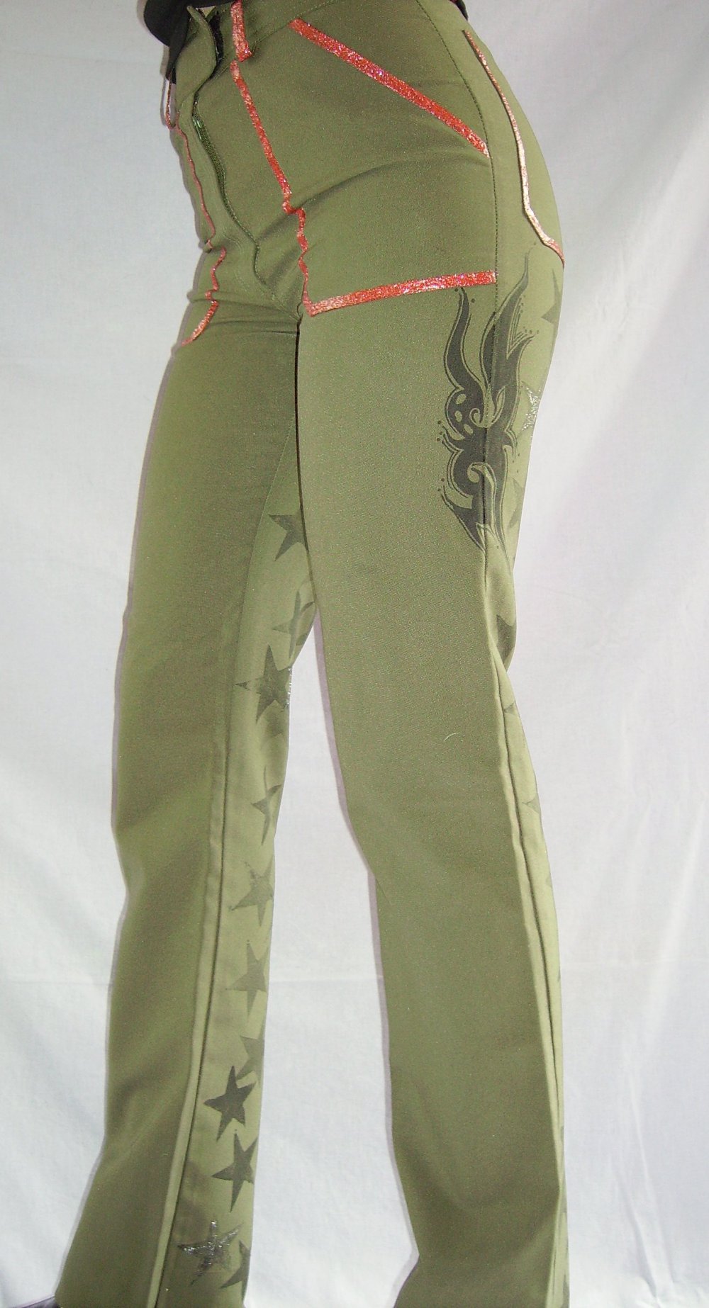 Stoffhose Bühnenoutfit Military Cargohose Designerhose Heavy Metal Rockchick Style! 90er Vintage Custom Unikat!