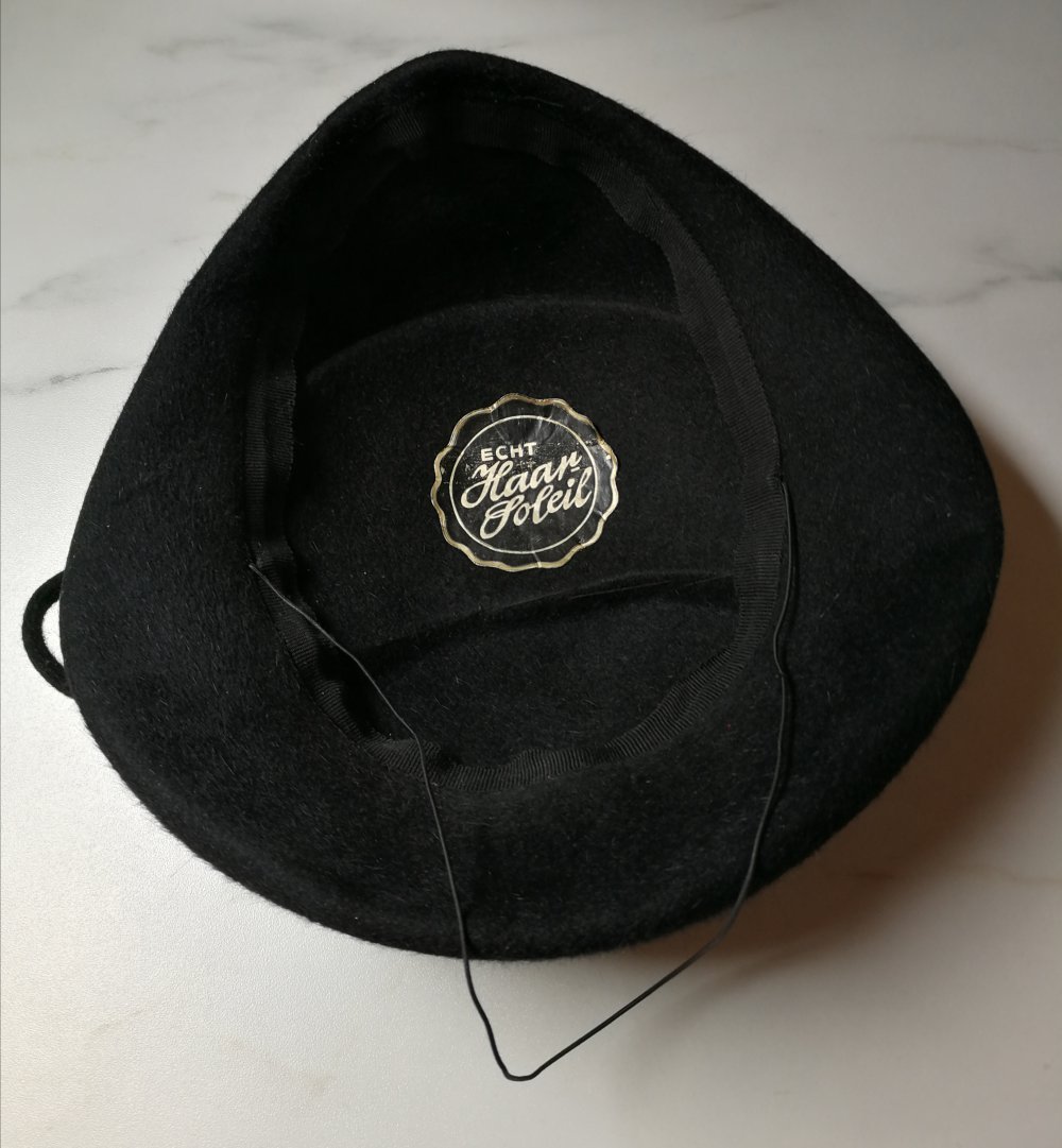 Hut Designerhut Damenhut Antik Vintage Retro sehr rar Echthaar Soleil! 50er 