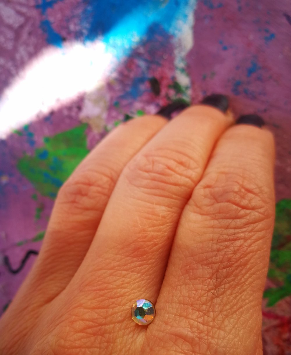Ohrstecker Brilliant Brilli Diamant Glitter Glam Custom Unikat Vintage! 