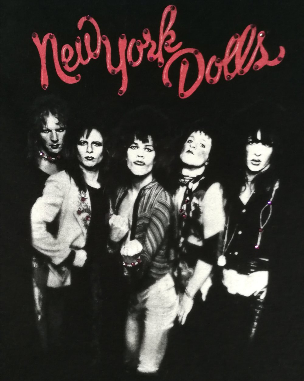 Bandshirt New York Dolls Custom Fransen Glamrock Glitter Hardrock Sleaze Rockchick