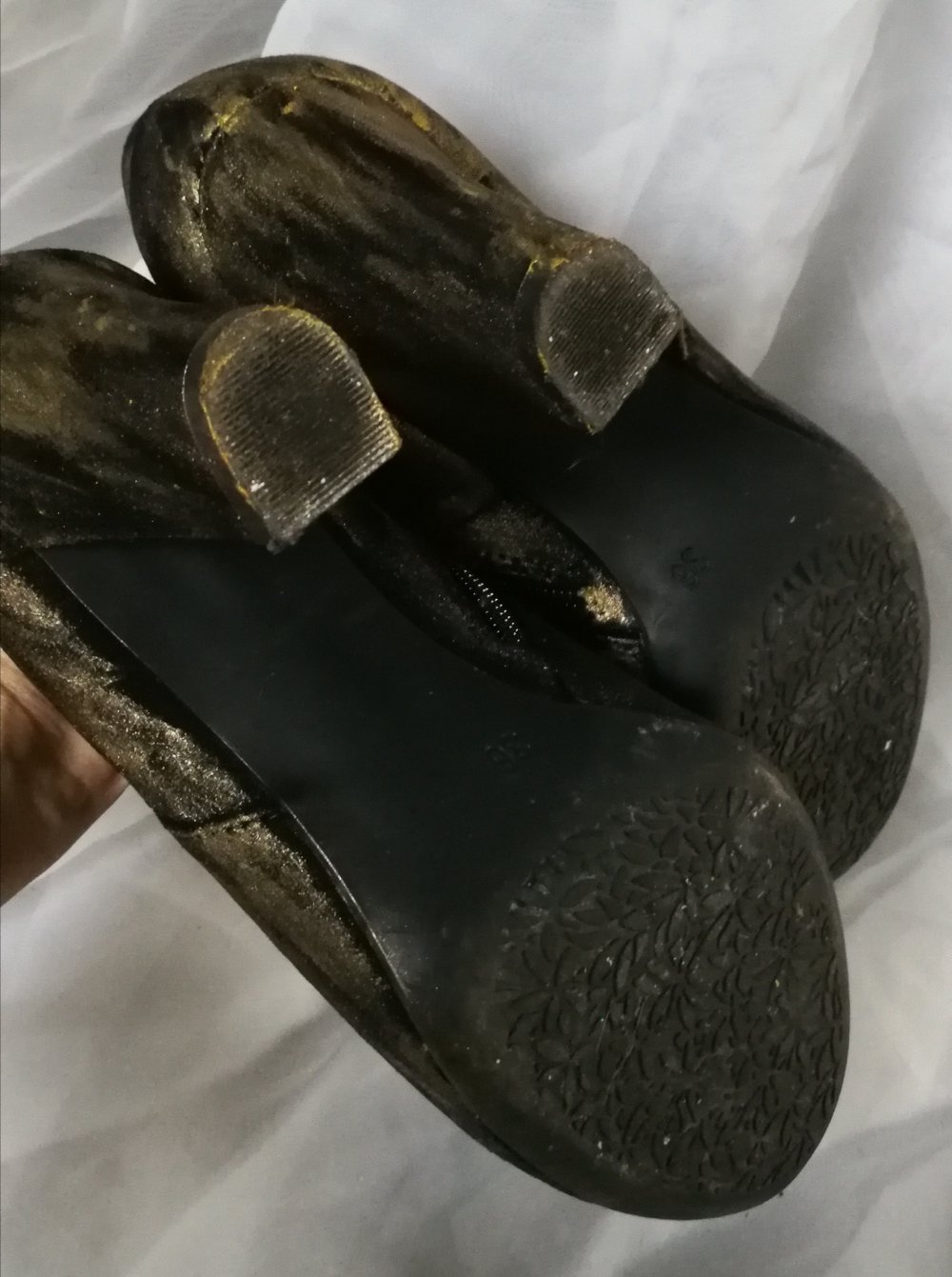 Gold-Designer-Kunstmuster Eyecatcher Custom-Pumps High Heels Stiefeletten