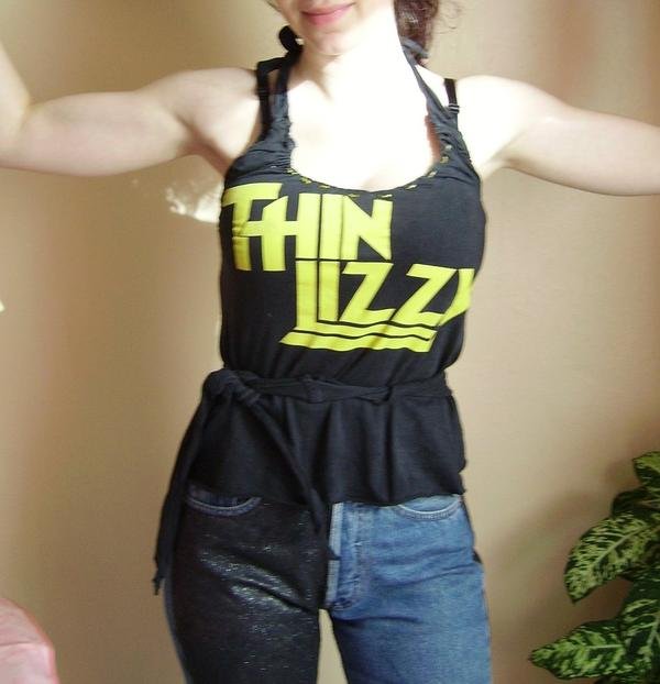 Thin Lizzy! 1999er True Vintage Designer-Bandshirt Neckholder Top Custom Unikat! Metalmode