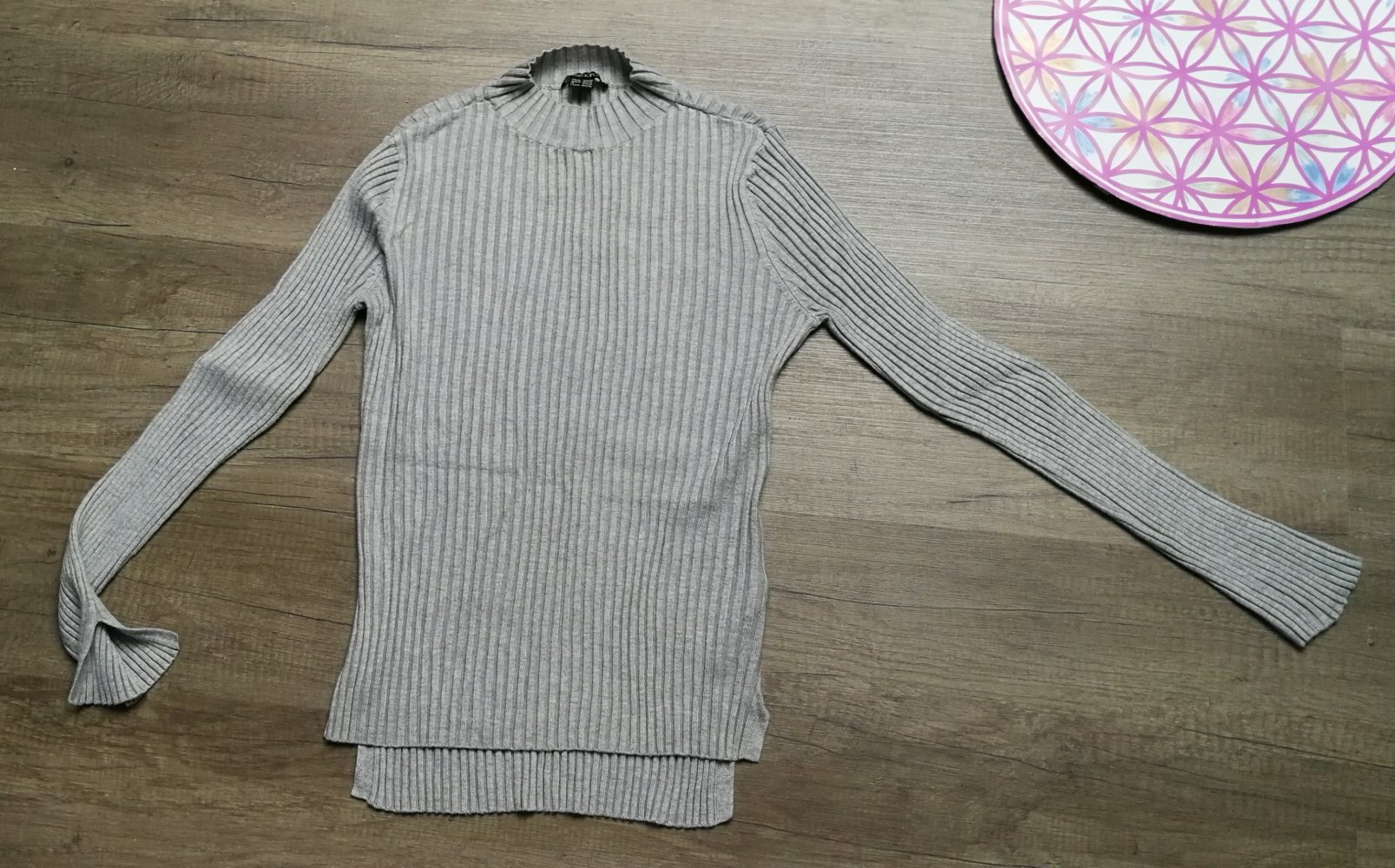 Pulli Pullover Silber Grauer Streifenpullover Rippenstyle moderne Eleganz Basic Pulli Esmara