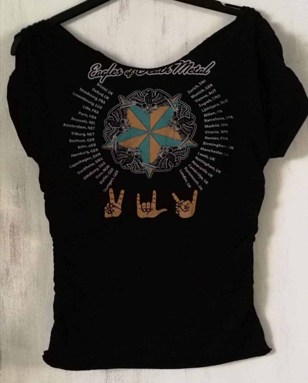 Eagles of Death Metal Bandshirt! Designershirt Girlie Tattoo Skull Perlen Handarbeit Custom 