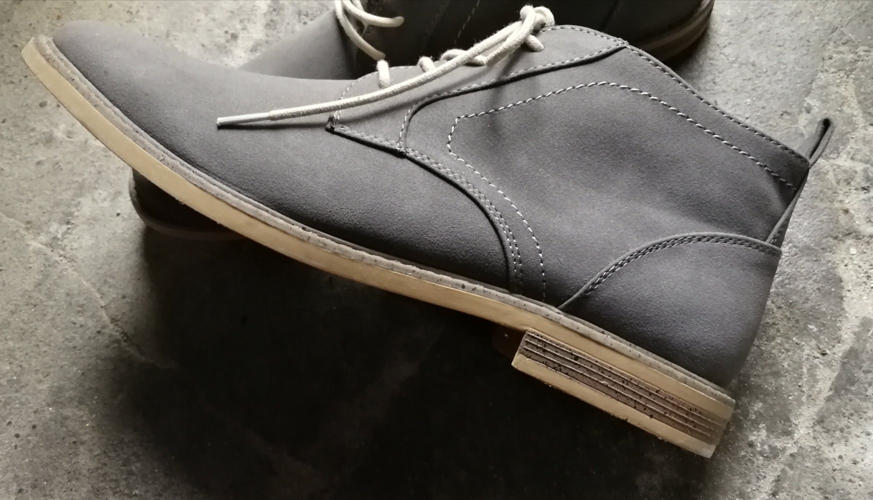 Graue Herrenschuhe WalkX Gr.45 Wildlederimitat NEU schön Multistyle