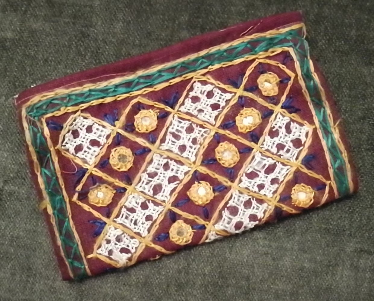 90er True Vintage Kutchi Täschchen Etui Multifunktion aus Indien Alternative Handarbeit