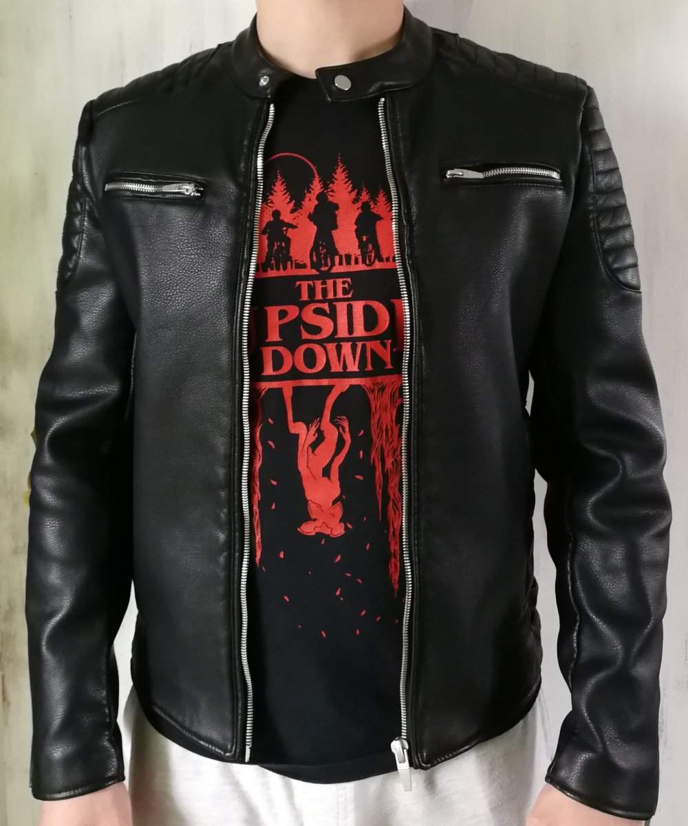 Lederjacke Lederimitatsjacke scharze Lederjacke Zara Man Unisex! Bikerjacke vegan