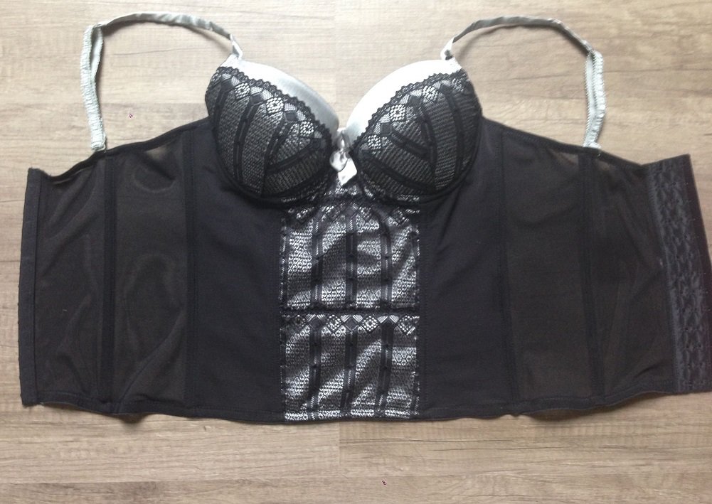Spitzencorsage Korsett Satin & Spitze in silber-schwarzer metallic klassischer Eleganz! Sexy Goth Romantic