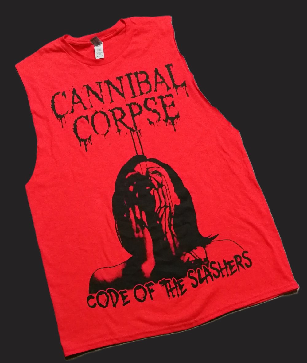 Cannibal Corpse Bandshirt Top Code of the Slashers Red Before Black Unisex Gr. M