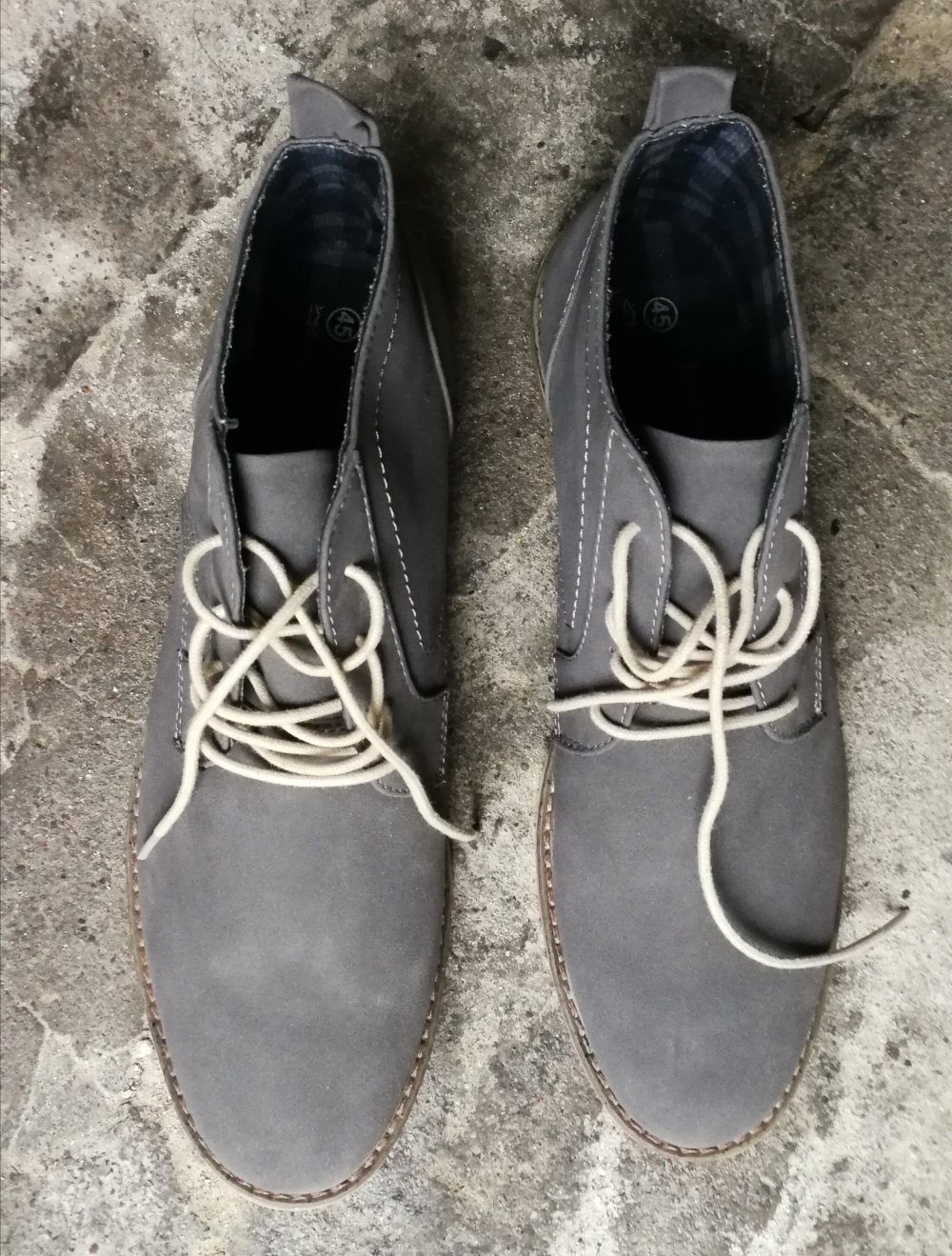 Graue Herrenschuhe WalkX Gr.45 Wildlederimitat NEU schön Multistyle