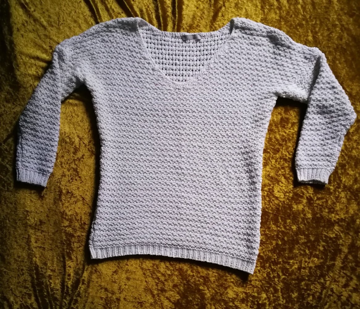 Strickpullover Grobstrickpullover Creme Häkelpullover Orsay-Eleganz!