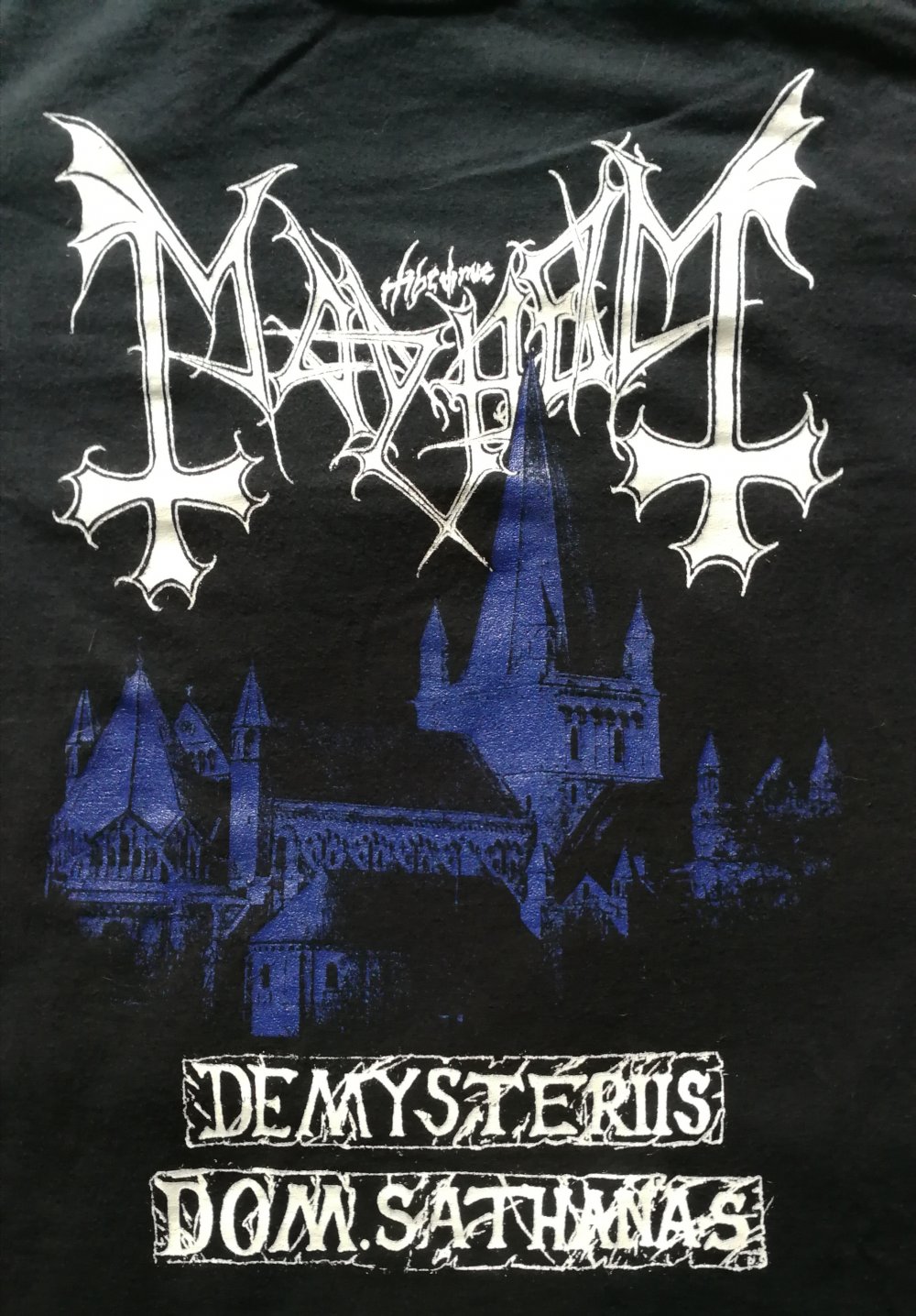 The True Mayhem Black Metal Bandshirt Unisex S Blue De Mysteriis Dom Sathanas