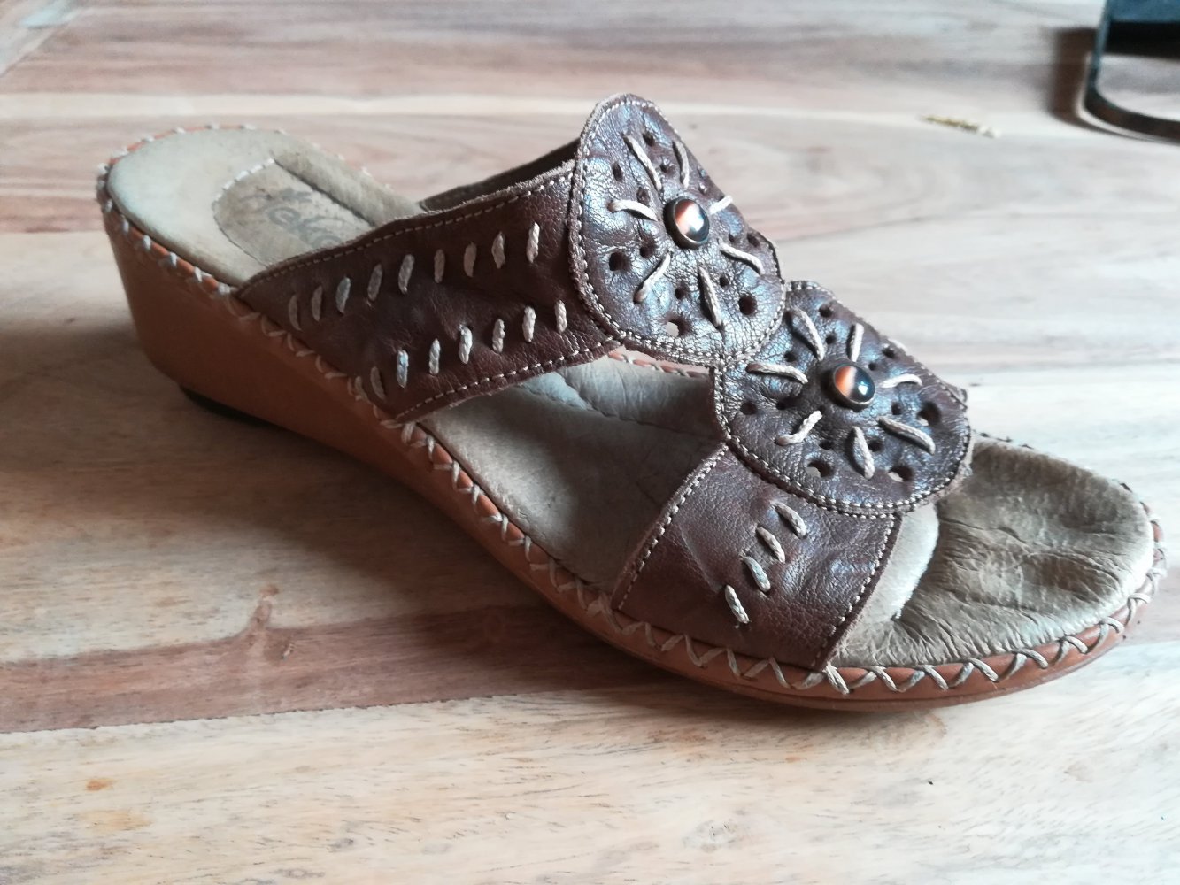 Boho Sandalen mit kleinem Absatz