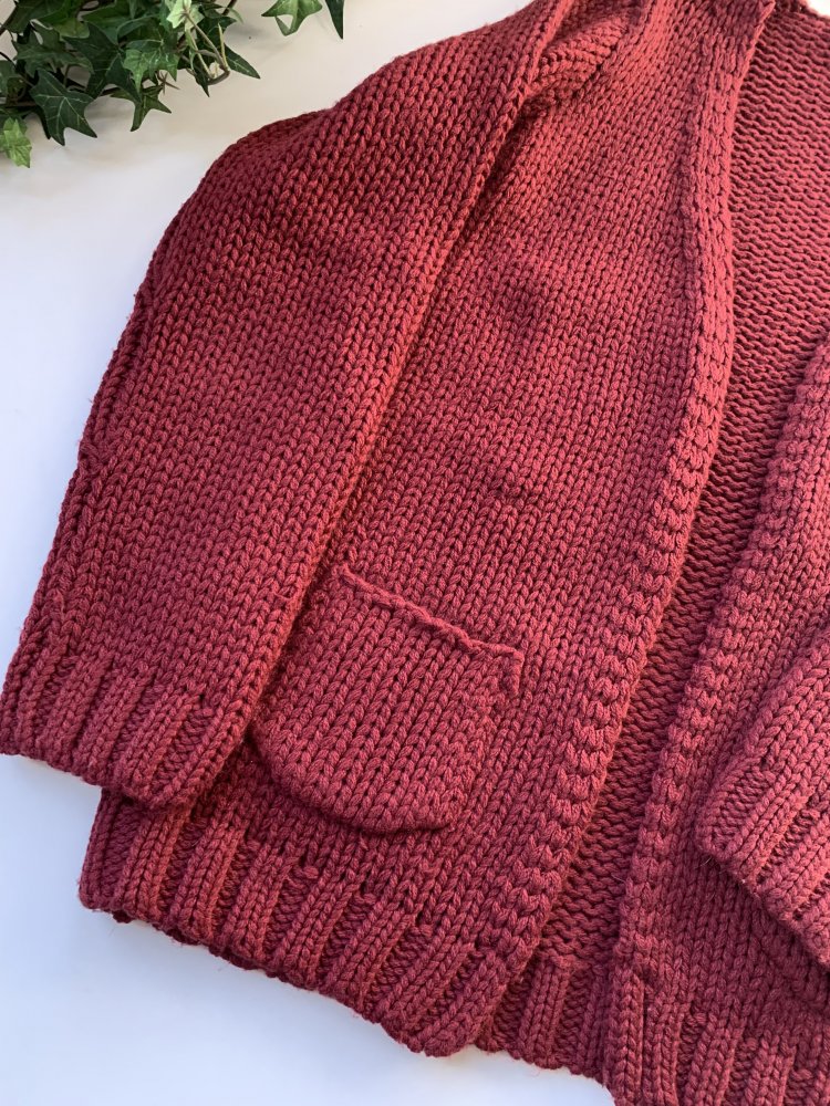 152, Grobstrickjacke/ Strickjacke Vertbaudet, dunkelrot