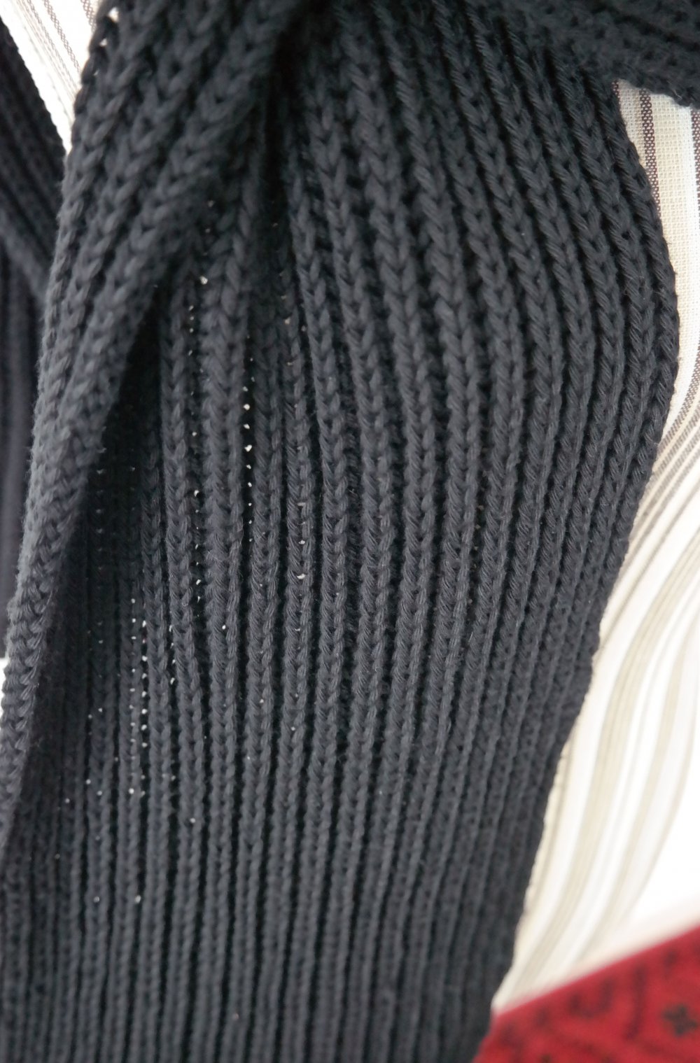 Schal Strickschal Strick gestrickt schwarz DIY