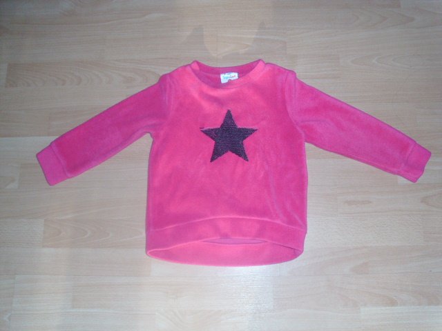 Fleecepullover von Topolino, pink mit Stern, Gr. 116