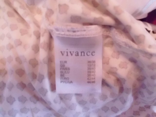 T-Shirt von Vivance, wollweiß mit Motiven, Gr. 36/38
