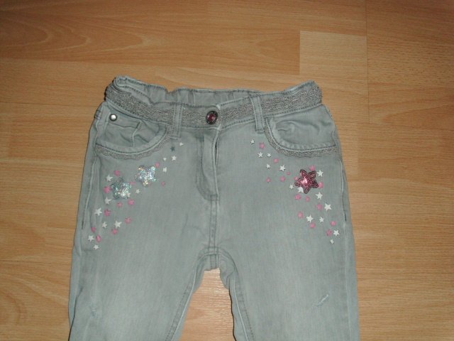Jeans von Topolino, hellgrau mit Sternen, Gr. 128